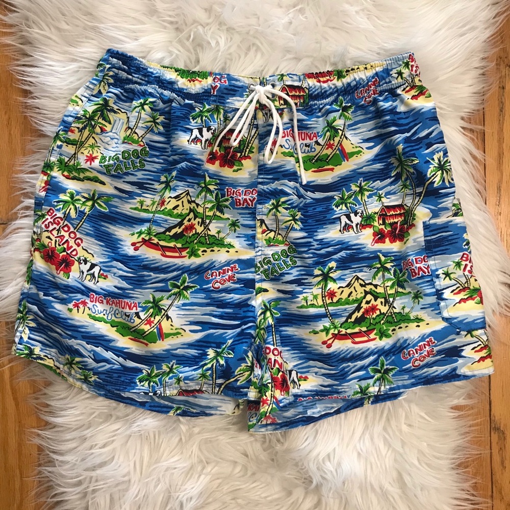 Big Dogs Novelty Swim Trunks Board Shorts Hawaii